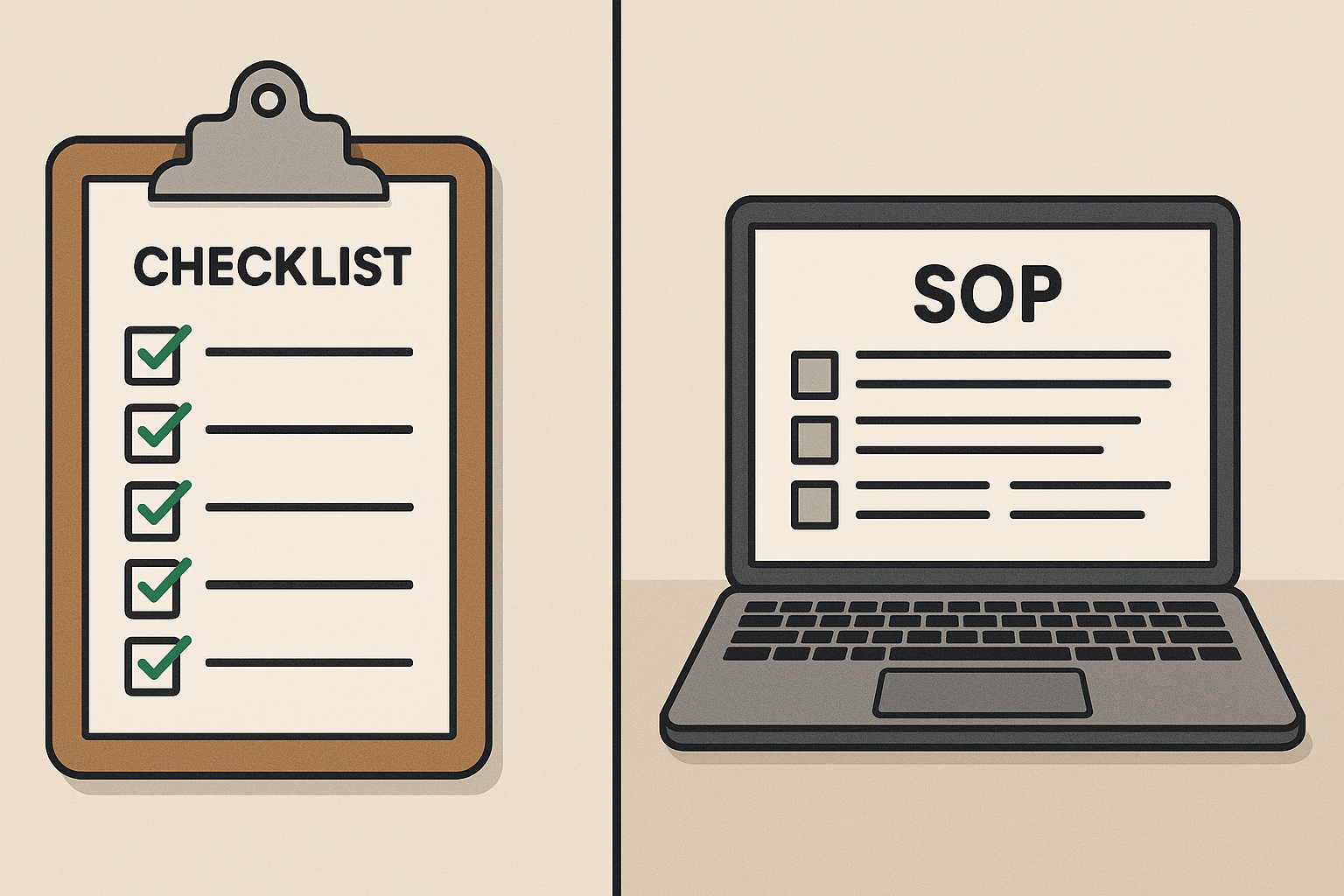 SOPs vs Checklists: When You Need One or Both