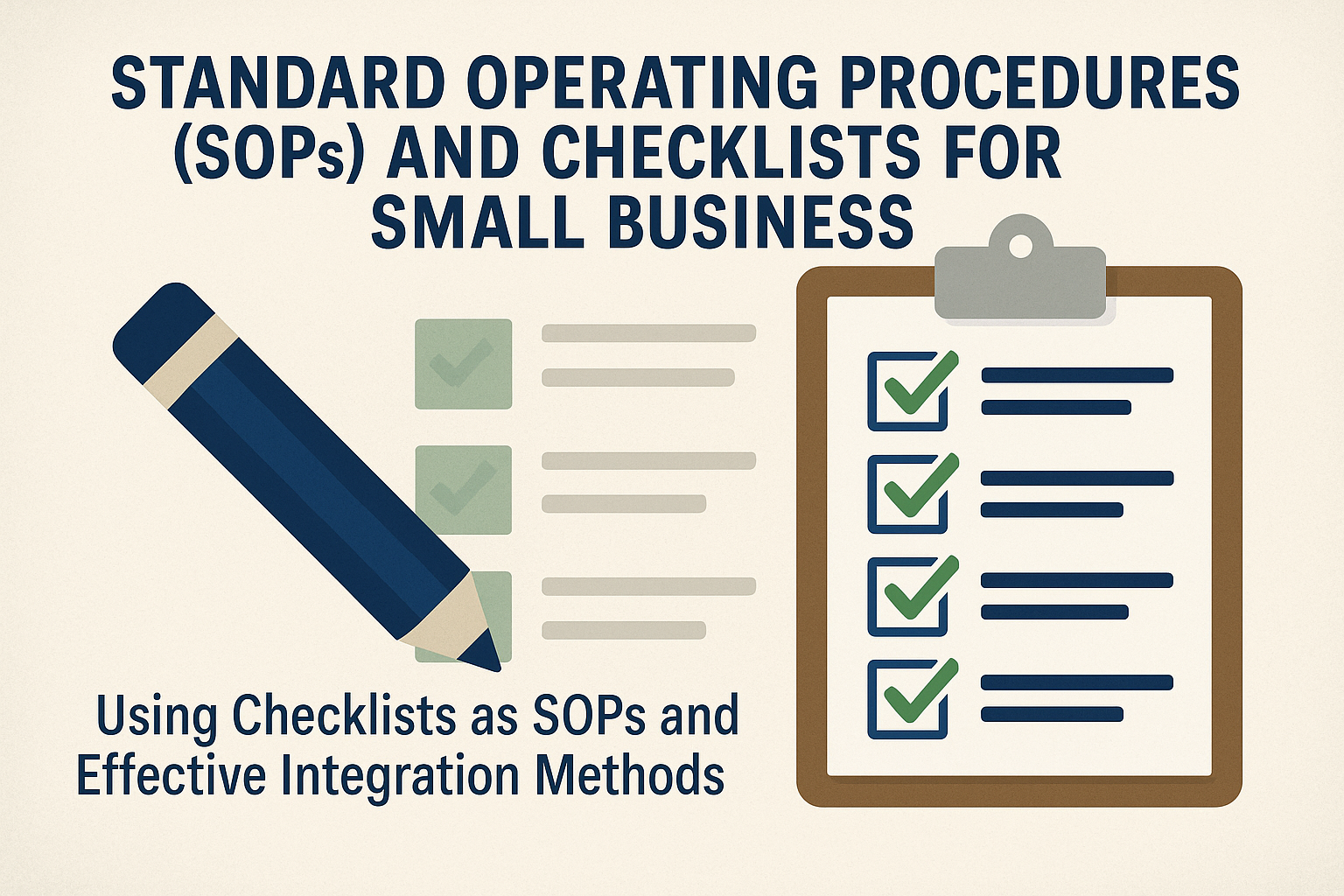 Standard Operating Procedures (SOPs) and Checklists for Small Business: Using Checklists as SOPs and Effective Integration Methods