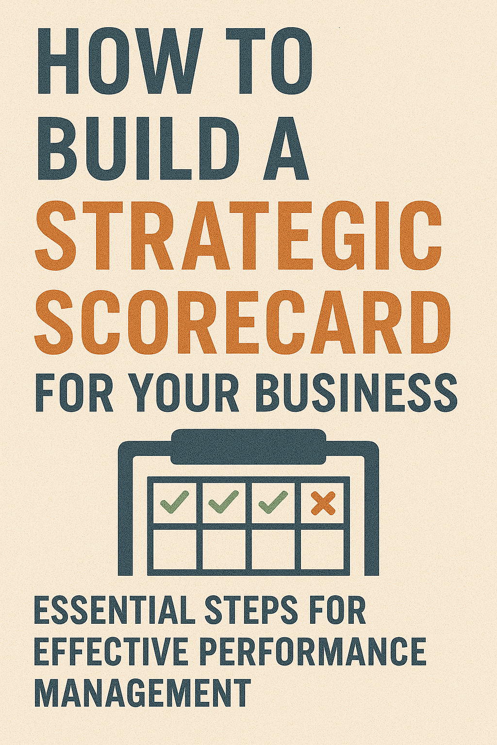 How to Build a Strategic Scorecard for Your Business: Essential Steps for Effective Performance Management